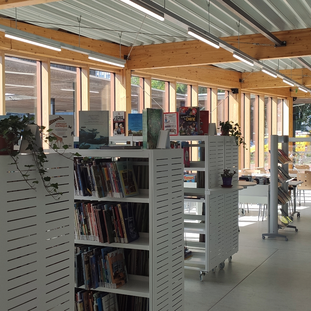 Intérieur bibliothèque Brunfaut