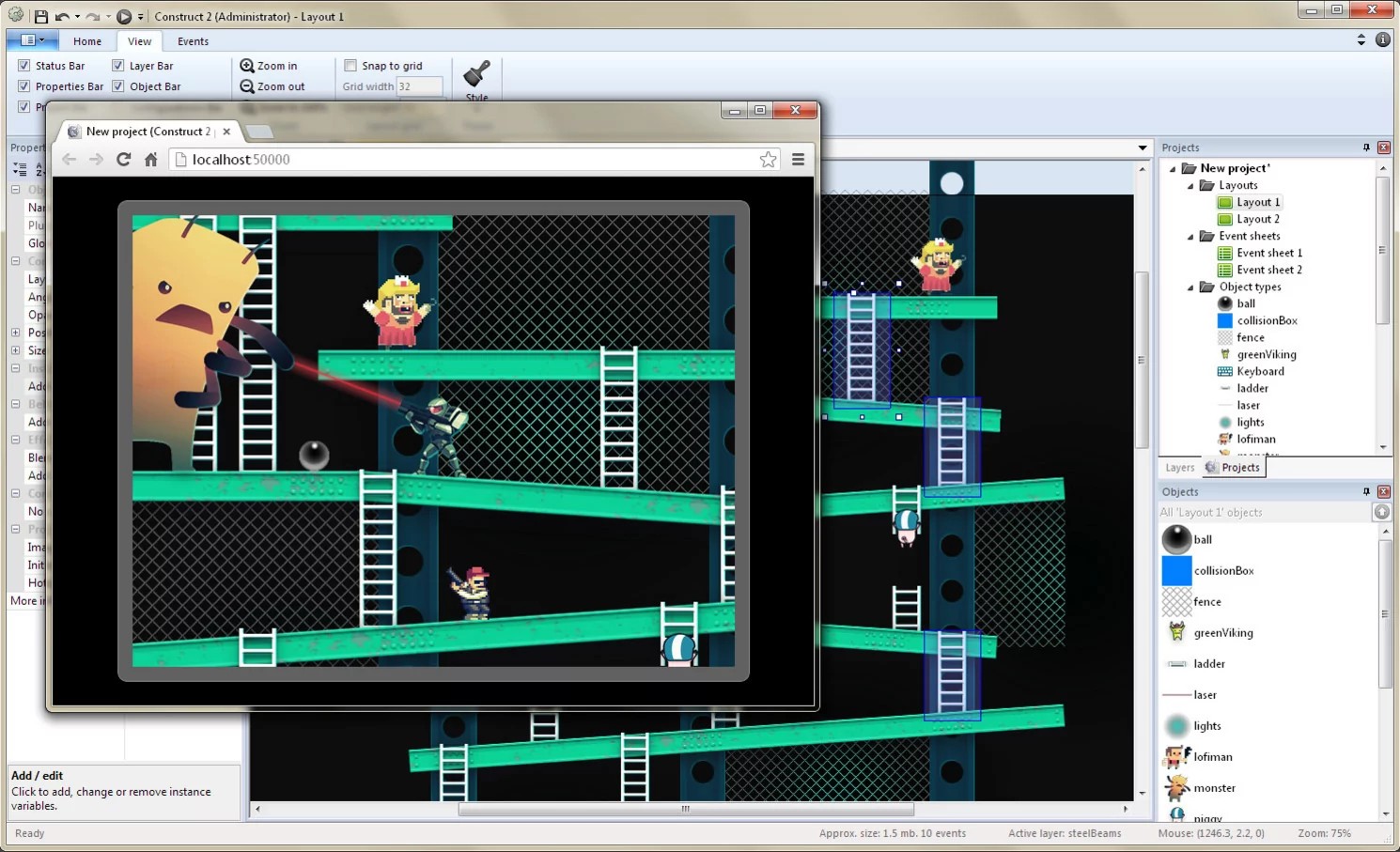 Ecran de jeu video